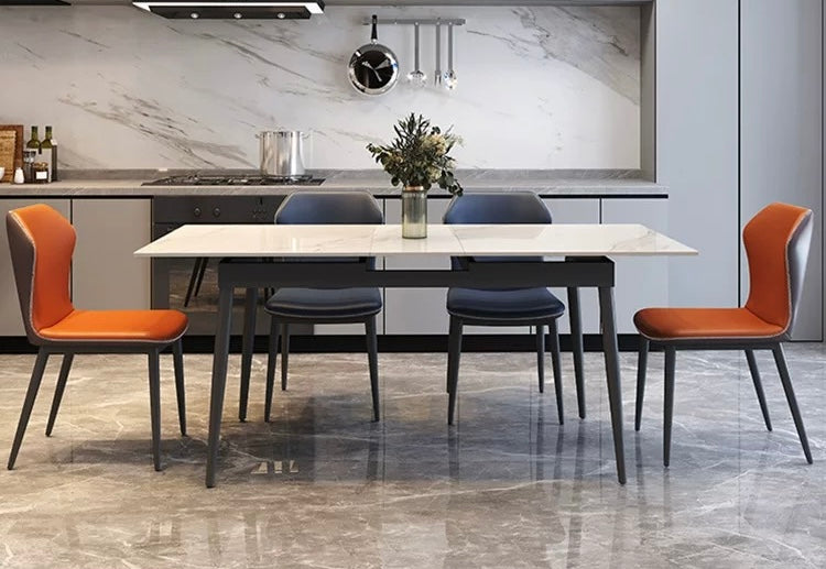 <限時優惠-買餐桌送4張椅子>岩板伸縮折疊餐桌BJHTC325