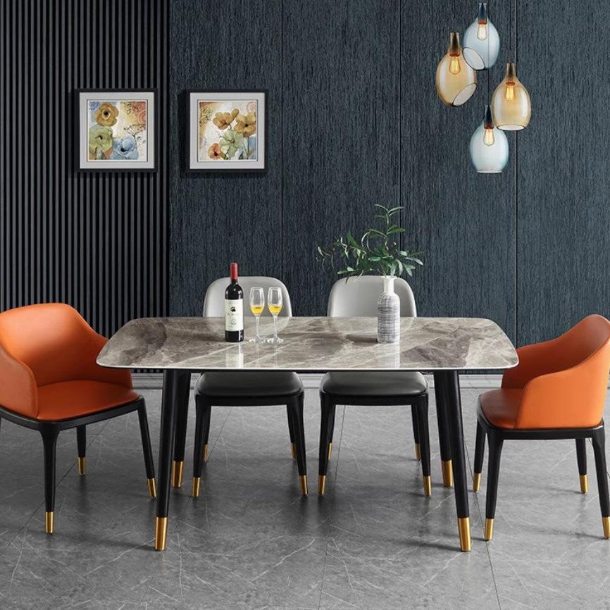 <包送貨包安裝>北歐亮光岩板餐桌JHT008