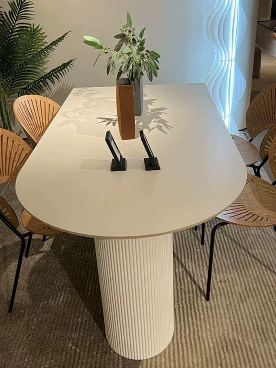 <包送貨包安裝>奶油風半圓島台小戶型餐桌JHT011C