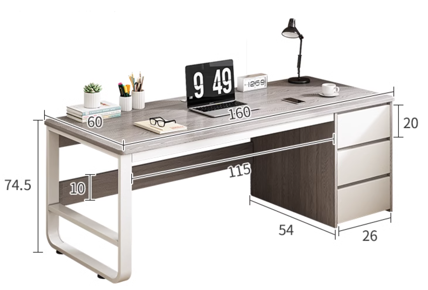 <包送貨包安裝>簡約單工位辦公檯TOF03