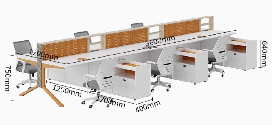 <包送貨包安裝>組合式辦公檯帶椅帶線盒TOF05