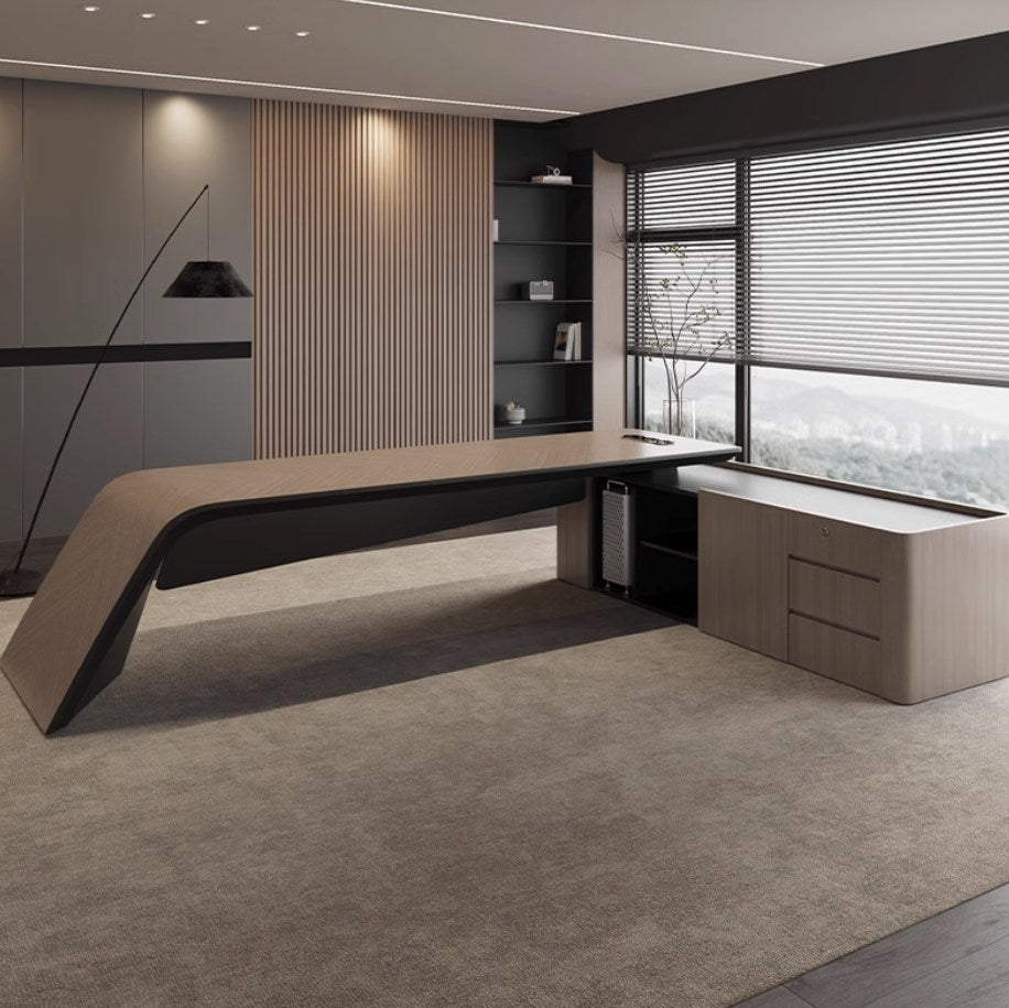 <包送貨包安裝>辦公室多功能高檔老闆桌椅組合TOF13