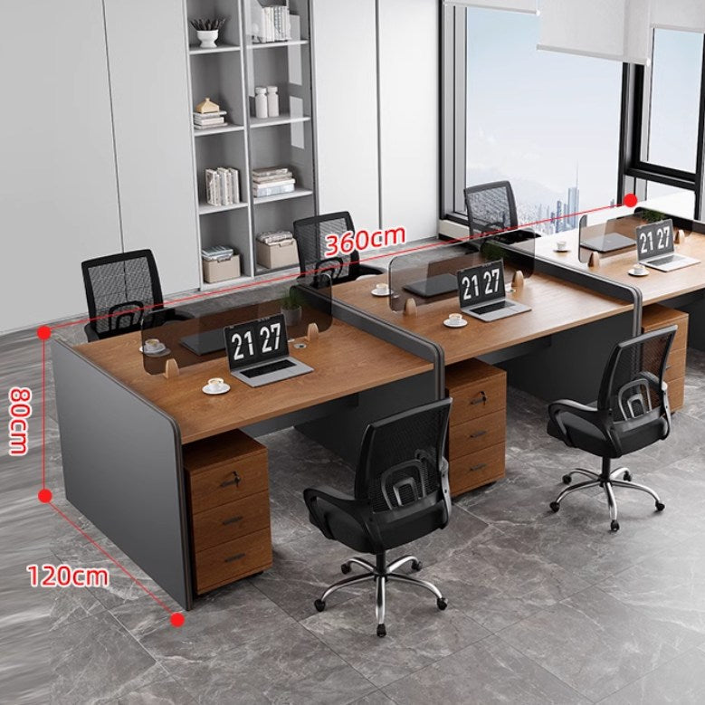 <包送貨包安裝>辦公桌椅組合帶屏風TOF22