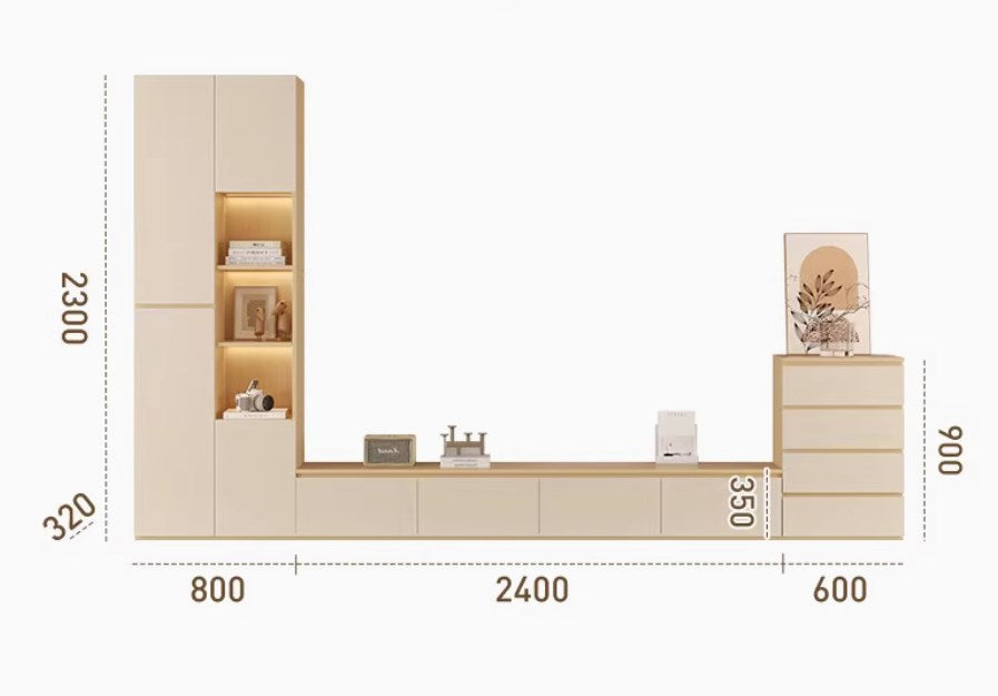 <包送貨包安裝>一體靠墻儲物櫃TT012