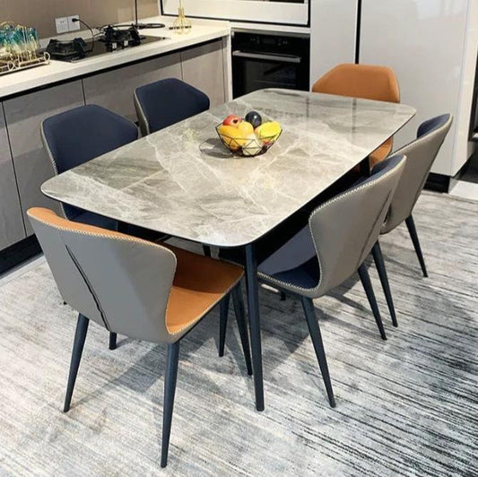 <包送貨包安裝>意式極簡岩板餐桌椅組合JHT001B